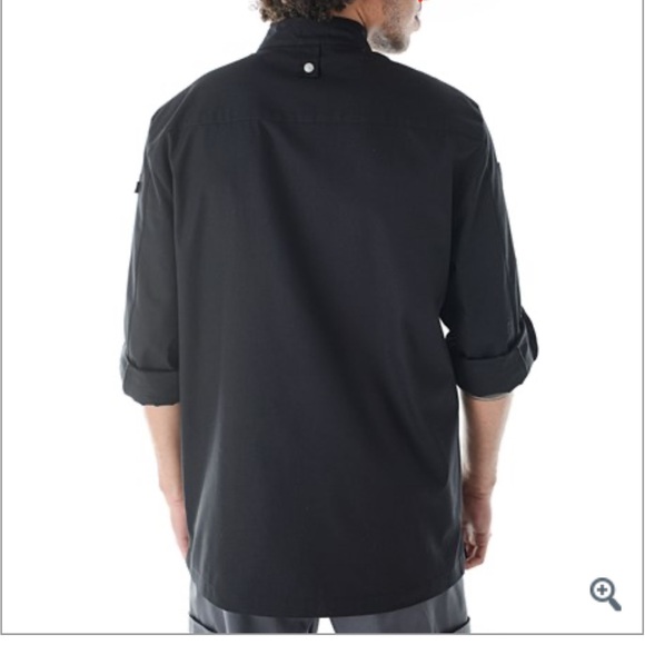 NEW IN PACKAGE UNISEX CHEFWEAR AMBITION LONG SLEEVE CHEF COAT SIZE LARGE BLACK - Picture 2 of 5